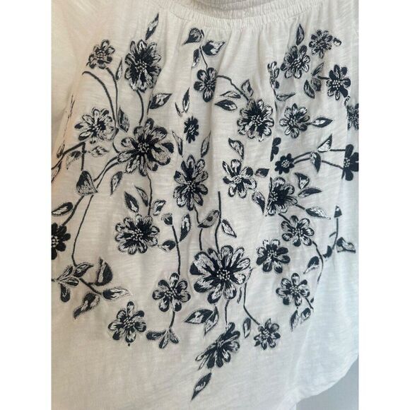 Anthropologie Annie Embroidered Off-The-Shoulder White & Black Boho Size XS NWT - Picture 9 of 10